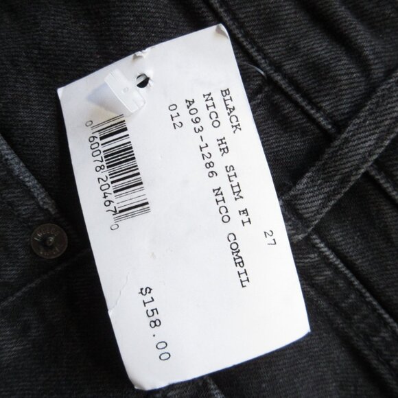 NWT AGOLDE Nico High Rise Slim in Compilation Black Stretch Jeans 27 $158 - Picture 6 of 10
